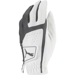 Mens Flex Golf Glove Synthetic Leather Grip Fit Stretch Velcro Closure White